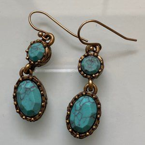 Lucky Brand | Turquoise & Gold Drop Earrings